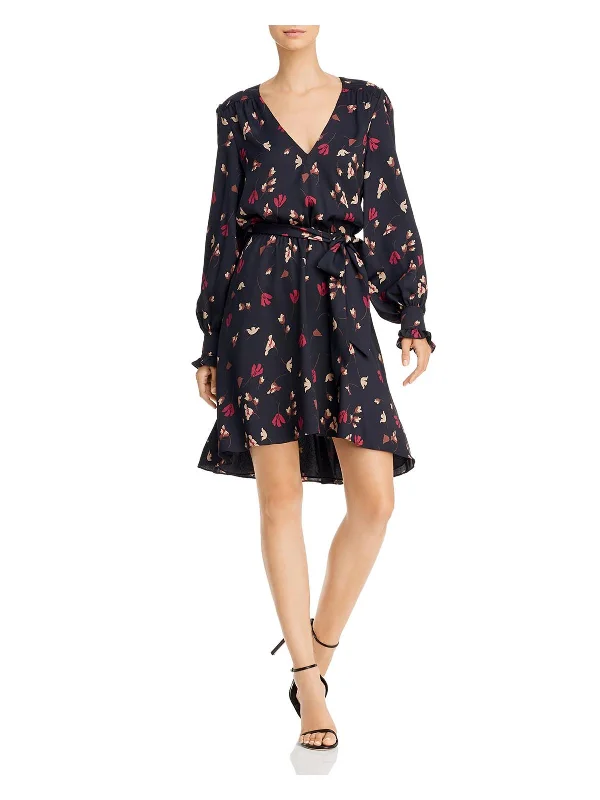 Marlayne Womens Hi-Low Floral Cocktail Dress