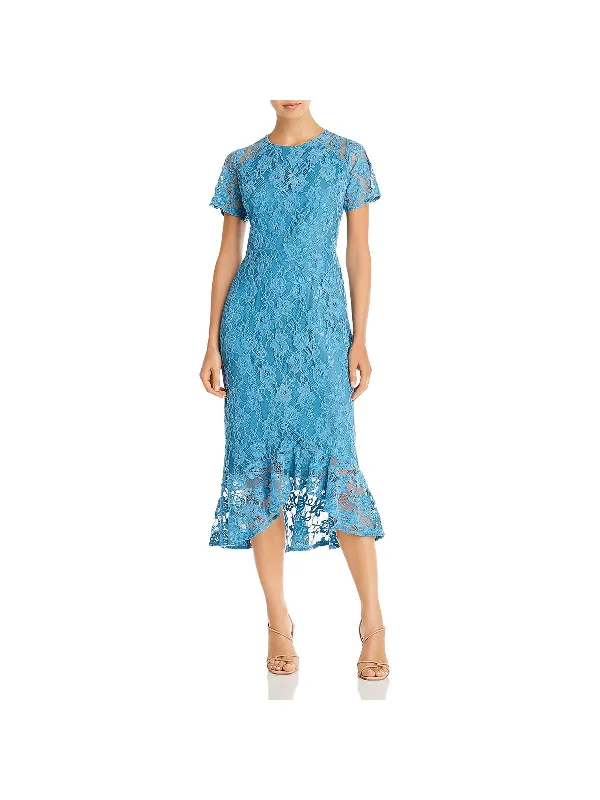 Womens Lace Fitted Cocktail Dress