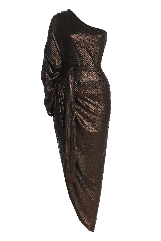 Bronze Amina Metallic Maxi Dress