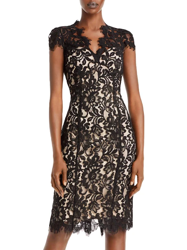 Womens Sheath Burnout Cocktail and Party Dress