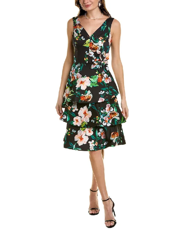 Teri Jon by Rickie Freeman Tiered Cocktail Dress