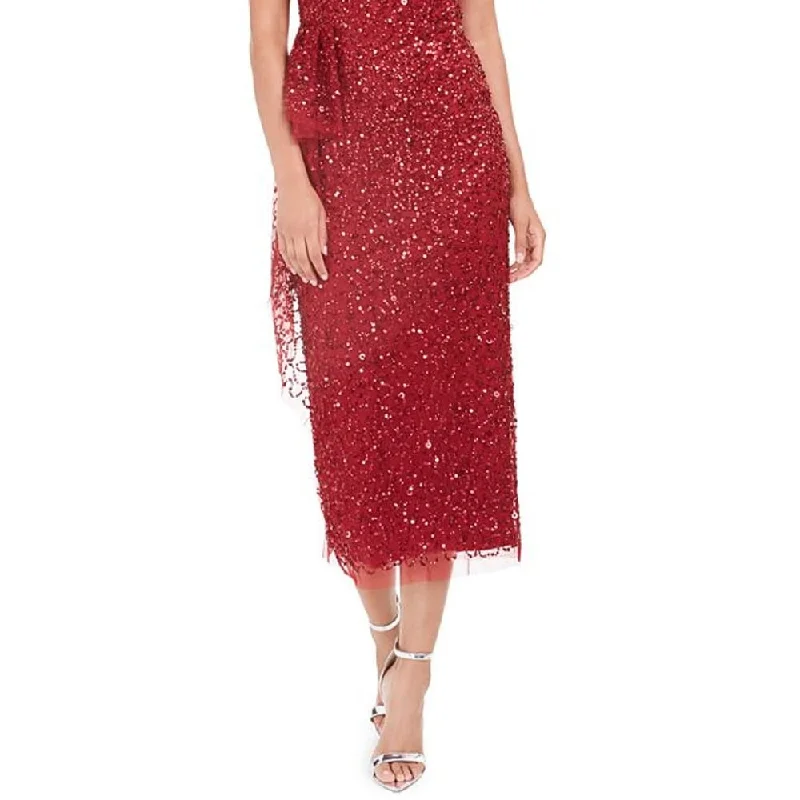 Adrianna Papell Women's Beaded Column Dress Red Size 2