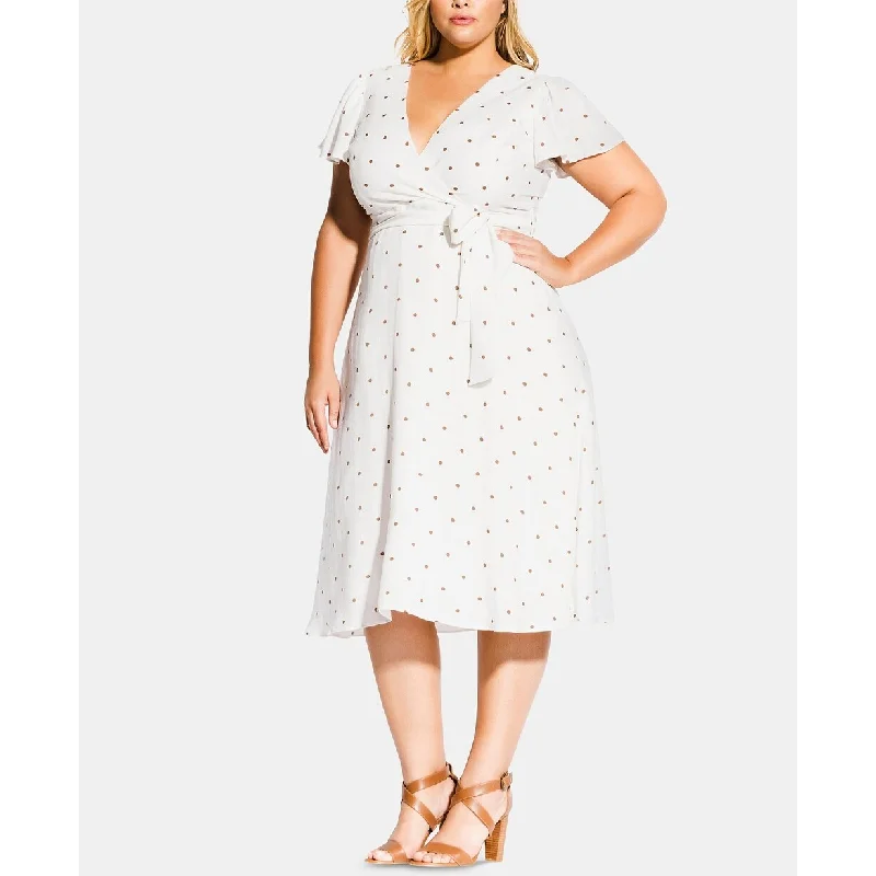 City Chic Women's Trendy Plus Size Sweet Doll Dress White Size 20