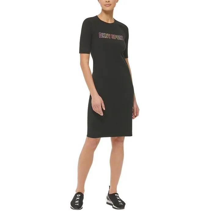 Dkny Women's Ombre Logo Dress Black Size Medium