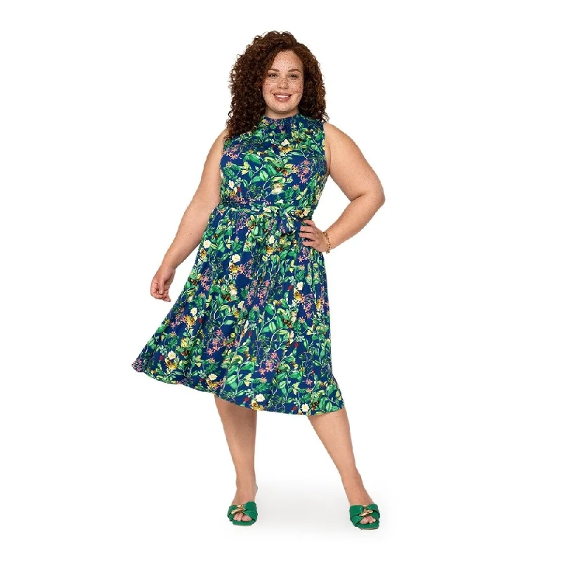 Leota's Curve Women Mindy Dress Butterfly Meadow Navy