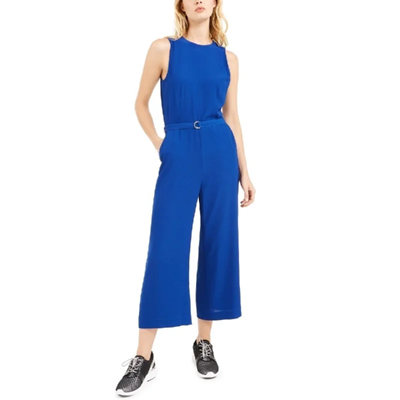 Michael Kors Women's Belted Jumpsuit Blue Size 14