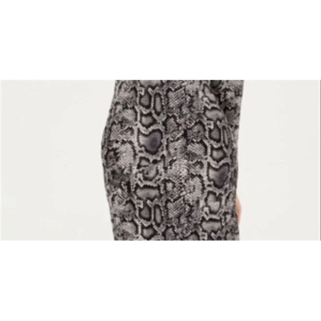 Rosie Harlow Junior's Mock Neck Python Print Dress Black Size Small