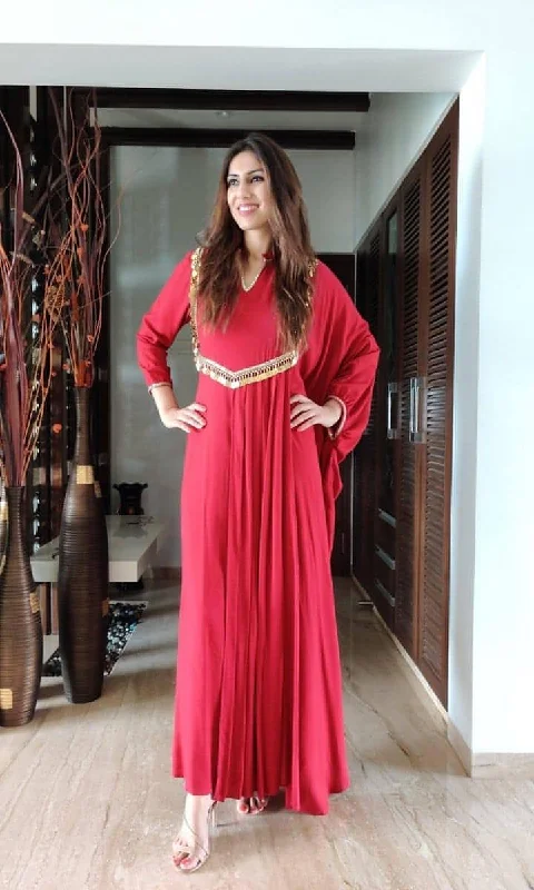 Red Kaftan Gown