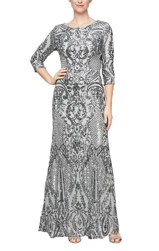 Alex Evenings - 8196609 Sequin 3/4 Sleeve Mermaid Dress