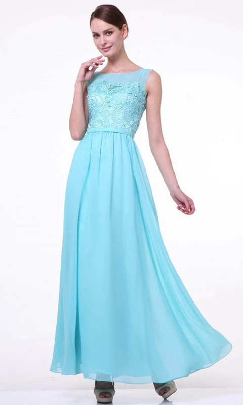 Cinderella Divine 1488 - Laced Chiffon Evening Dress