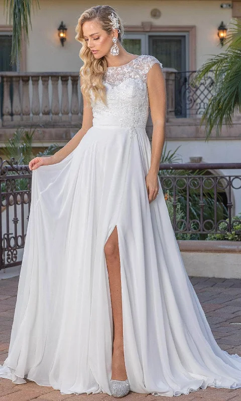 Dancing Queen 0249 - Cap Sleeve Embroidered Wedding Dress