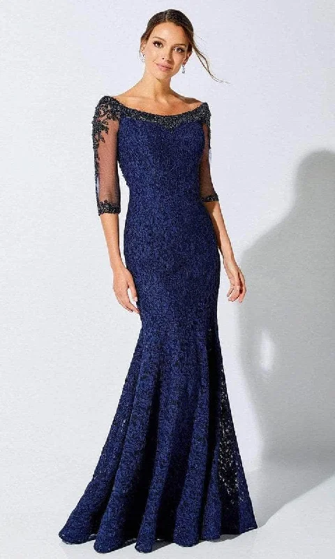 Ivonne D by Mon Cheri â€“ 221D52 Embroidered Bateau Neck Evening Dress