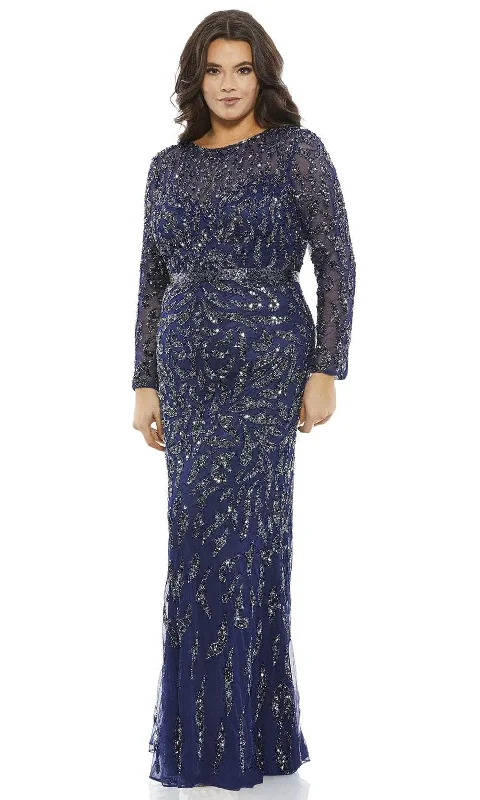 Mac Duggal 5519 - Bedazzled Long Sleeve Evening Dress