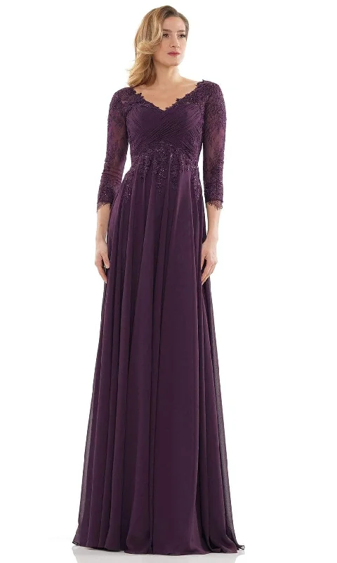 Marsoni by Colors - MV1125 V-Neck A-Line Evening Dress