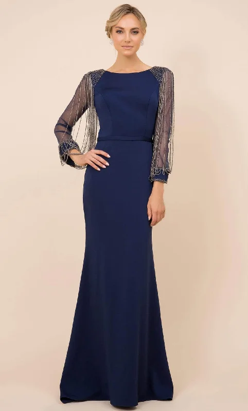 Nox Anabel Y410 - Modest Formal Fringed Evening Gown